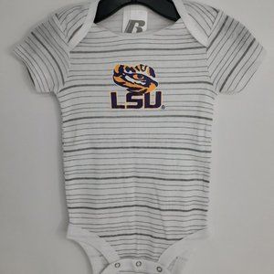 LSU Tigers Stripe Grey/White Onesies NWOT